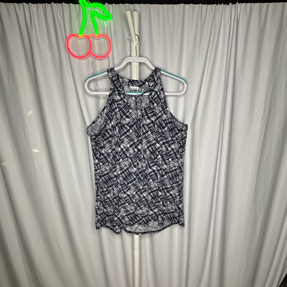 Avenue Black and White Abstract Tank Top